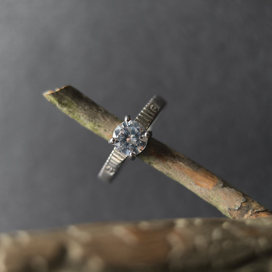Silver ring with cubic zirconia