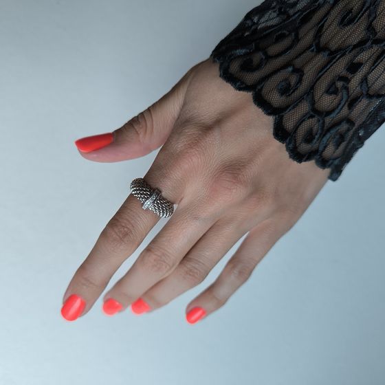 Silver Ring with Fianites