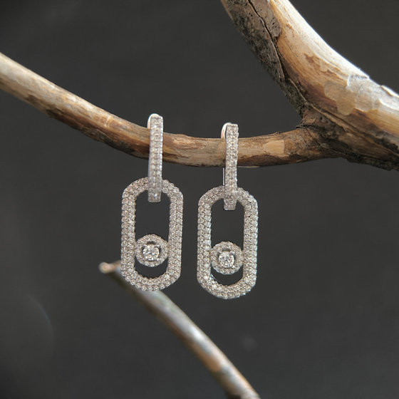 Silver earrings with cubic zirconia