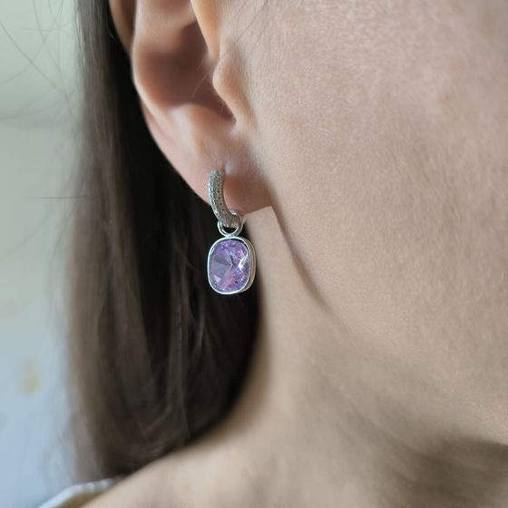 Срібні сережки з фіанітами