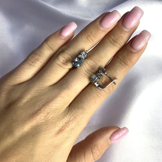 Серебряные серьги с топазом 3.582ct