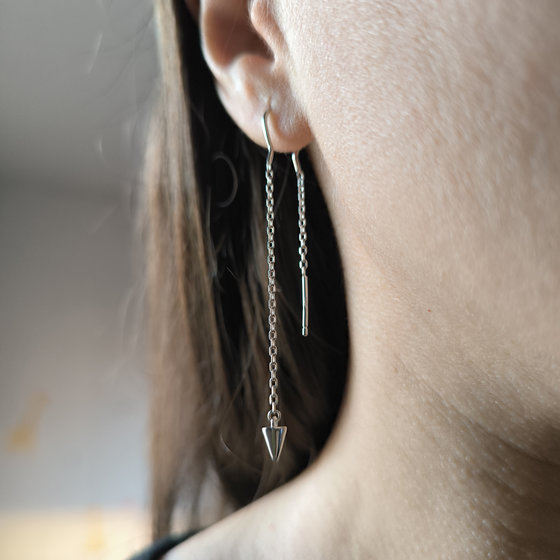 Silver earrings without stones