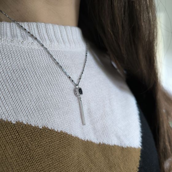 Срібна підвіска з сапфіром nano 0.93ct