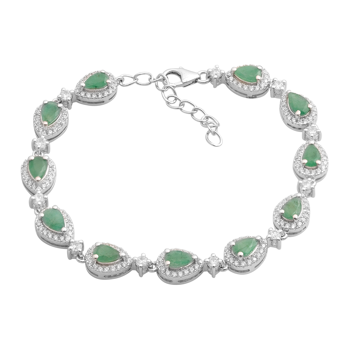 Срібний браслет із смарагдом 7,445 карат
