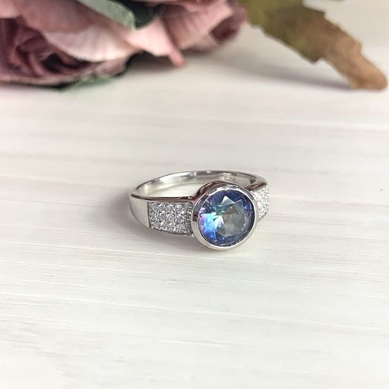 Срібна каблучка з містик топазом 3.723ct