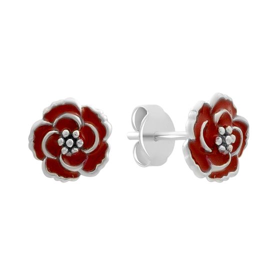 Срібні сережки з емаллю