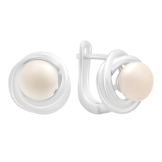 Срібні сережки з перлами