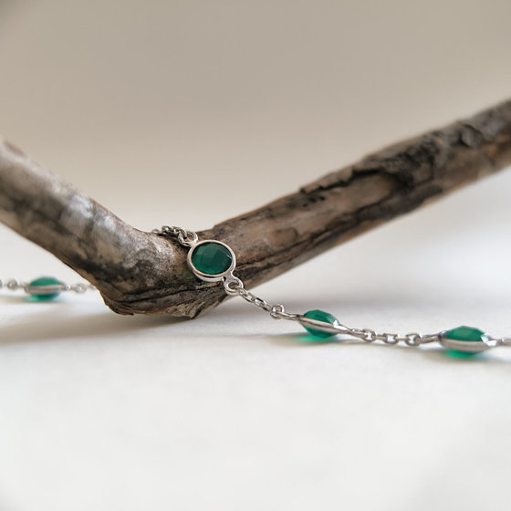 Серебряный браслет с агатом 5.665ct