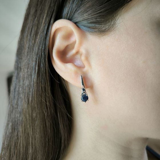 Серебряные серьги с сапфиром 2.363ct