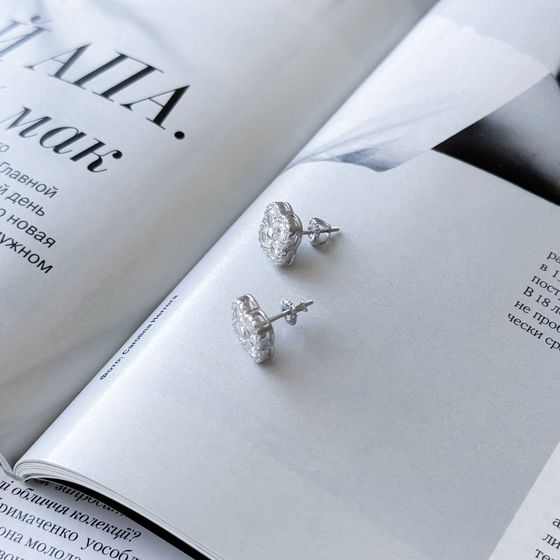 Silver Earrings with Fianites