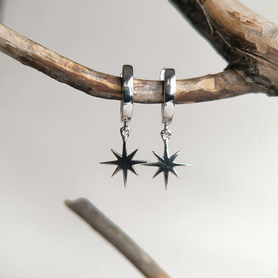Silver earrings without stones