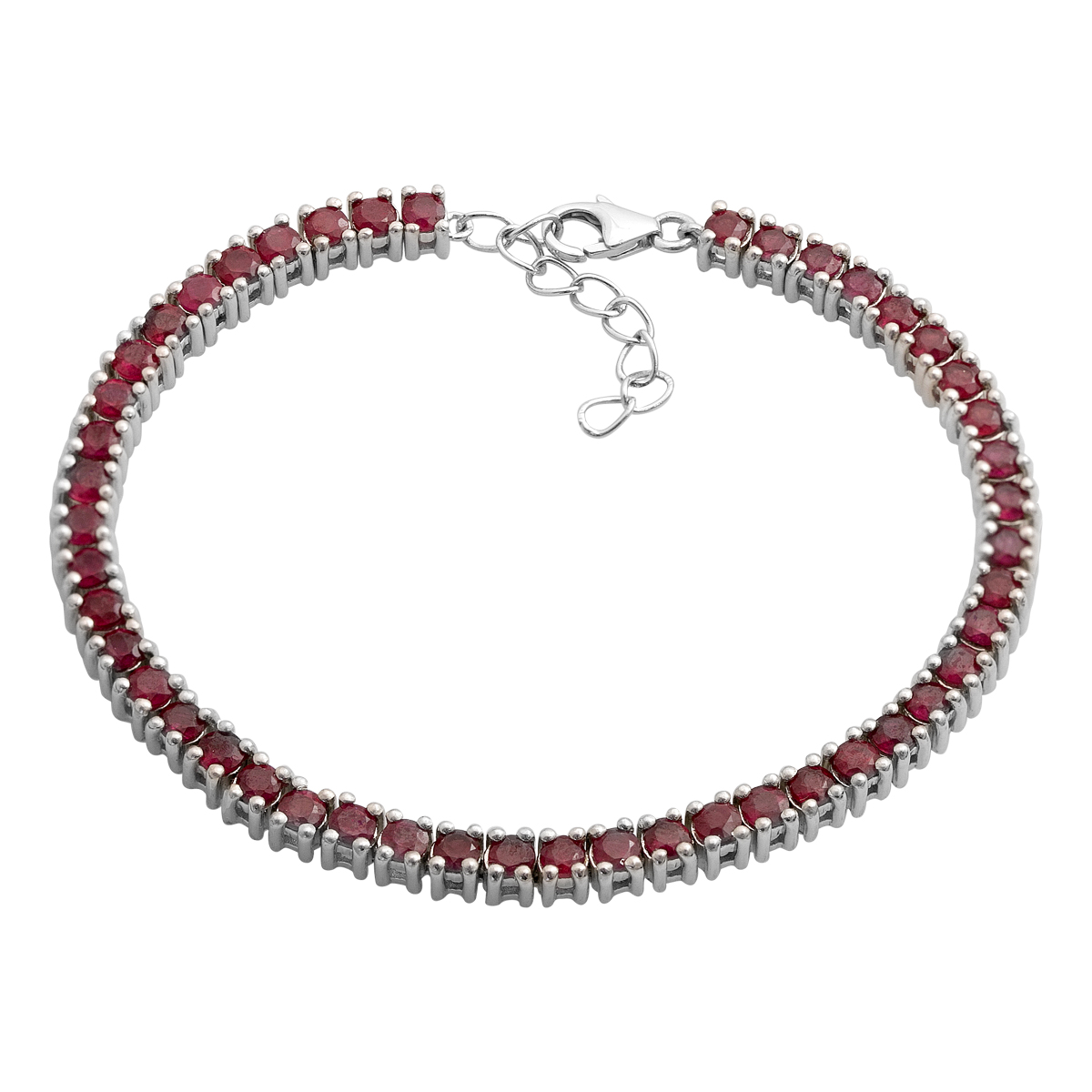 Silver bracelet with ruby 7.707ct