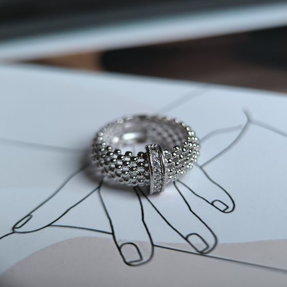 Silver Ring with Fianites