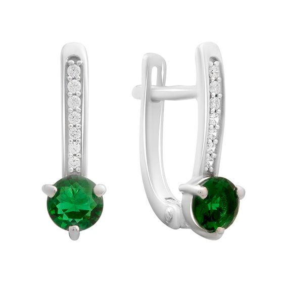 Срібні сережки зі смарагдом nano 0,961 карата