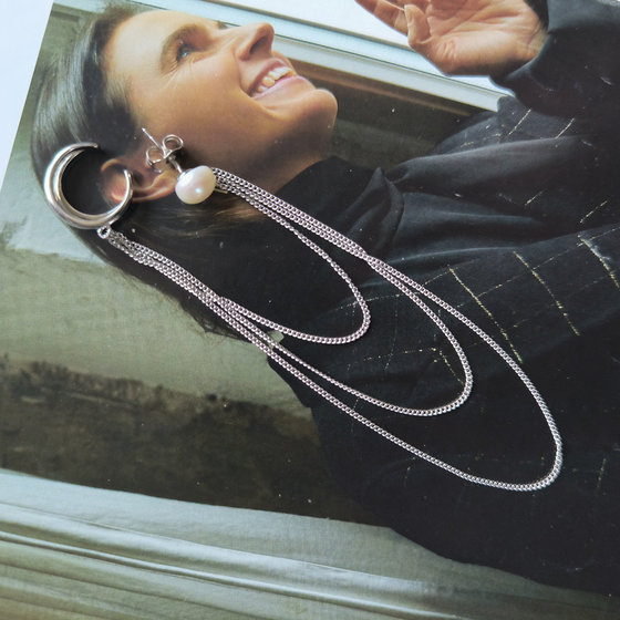 Silver Earrings with Pearls