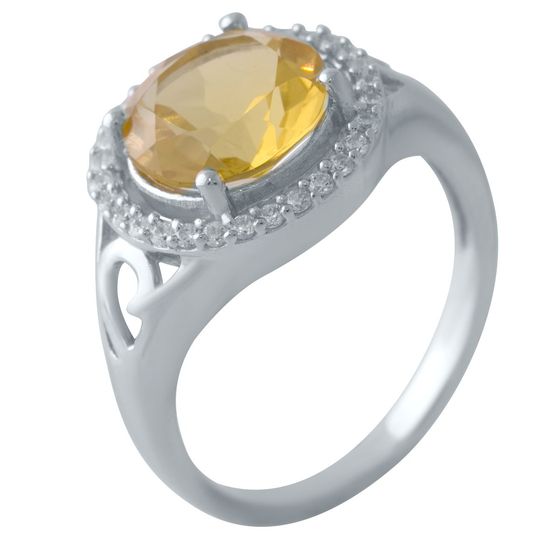 Серебряное кольцо с цитрином nano