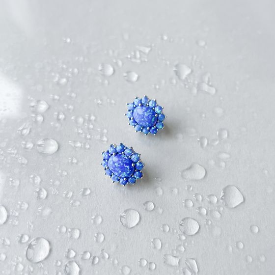 Серебряные серьги с опалом 3.848ct