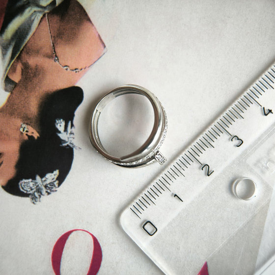 Silver ring with cubic zirconia