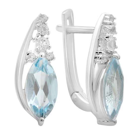 Серебряные серьги с топазом 4.428ct