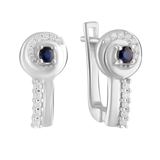 Срібні сережки з сапфіром 0.358ct