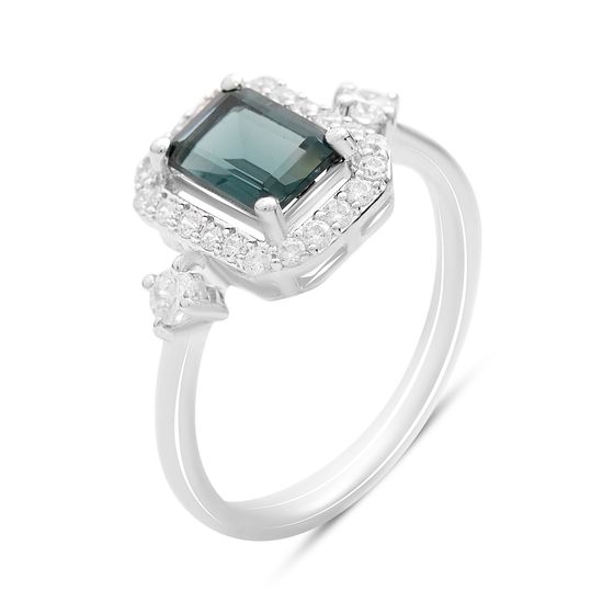 Silver ring with London Blue topaz