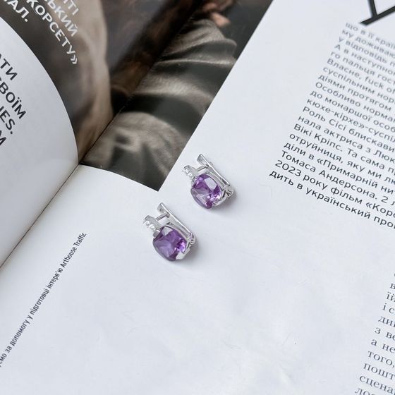Silver earrings with alexandrite, 7.563 ct