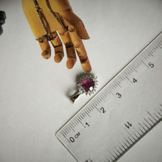 Срібна підвіска з рубіном 1.337ct