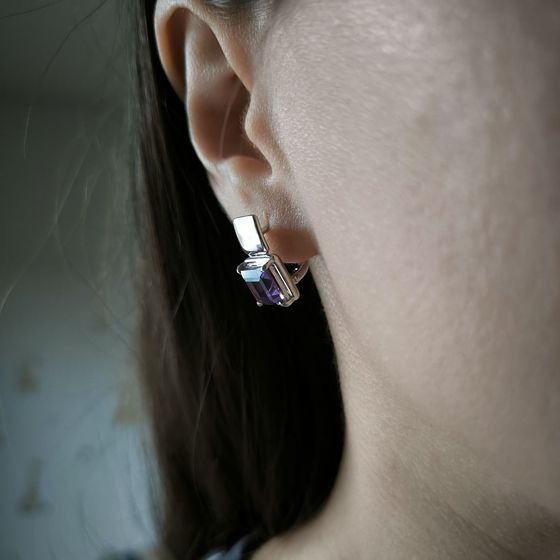 Silver earrings with amethyst 4.748ct