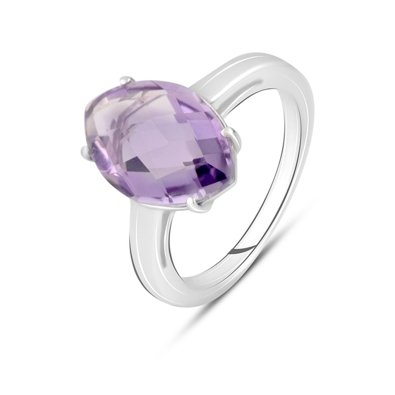 Серебряное кольцо с аметистом 4.6ct