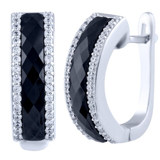 Silver earrings with ceramics