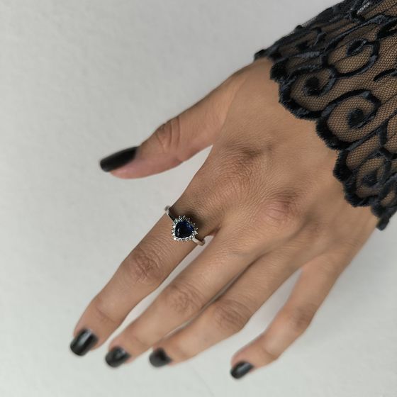 Срібна каблучка із сапфіром nano 0.853ct