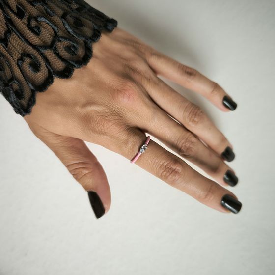 Silver ring with phianites, semallu