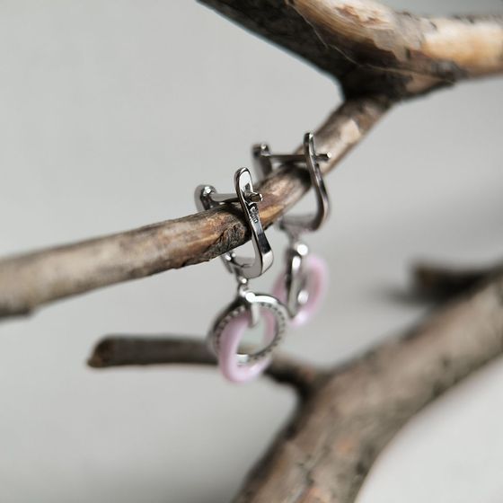 Срібні сережки з керамікою