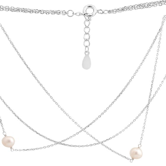 Срібне кольє з перлами бароковими