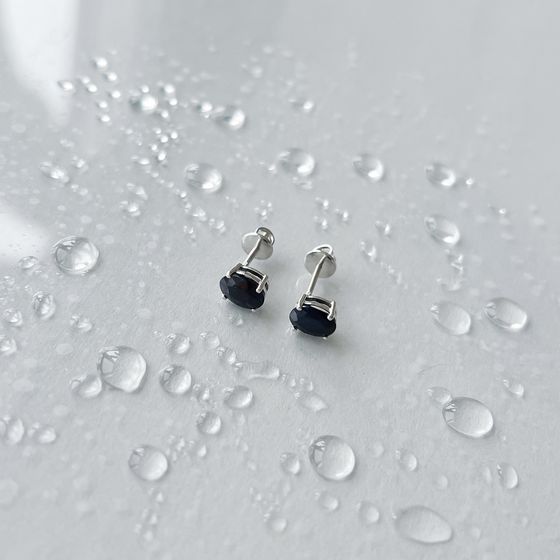 Срібні сережки з сапфіром 3.192ct