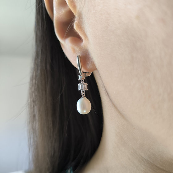 Срібні сережки з перлами 8ct