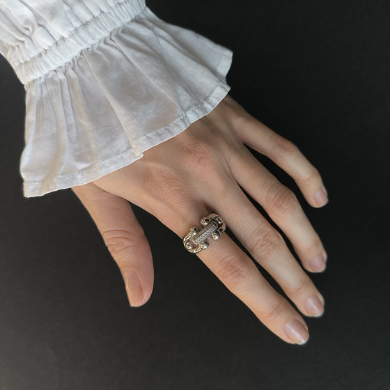 Срібна каблучка з фіанітами 0.25ct