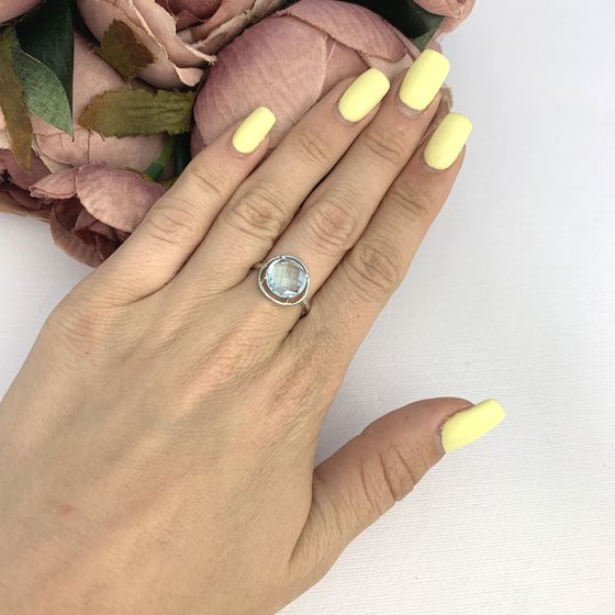 Срібна каблучка з топазом 4,031 карата