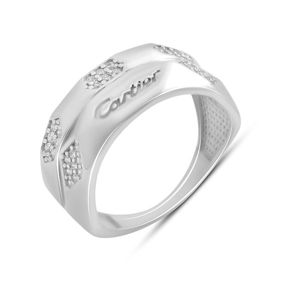 Срібна каблучка з фіанітами 0.36ct