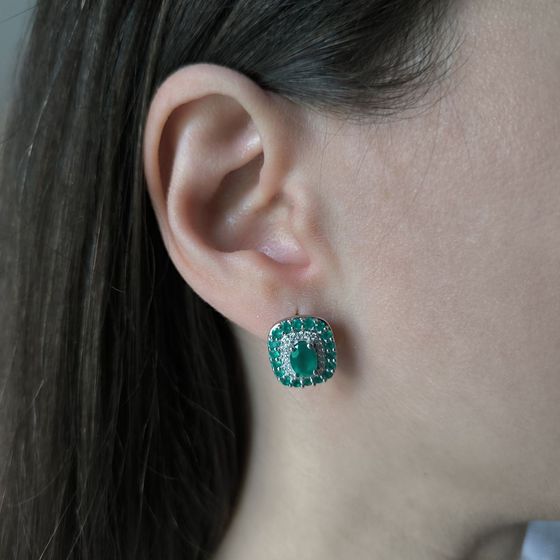 Срібні сережки з агатом 3.033ct