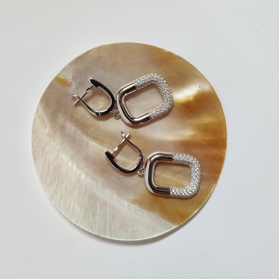 Silver Earrings with Fianites