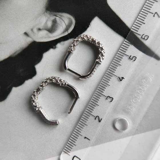 Silver earrings without stones