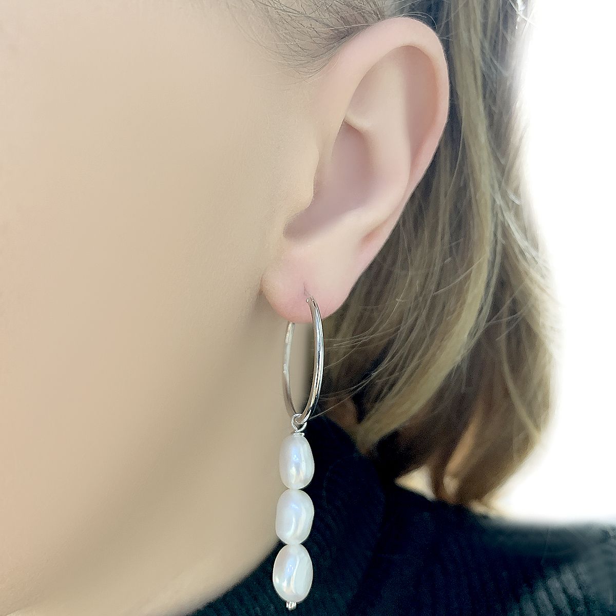 Срібні сережки з перлами бароковими 31.6ct