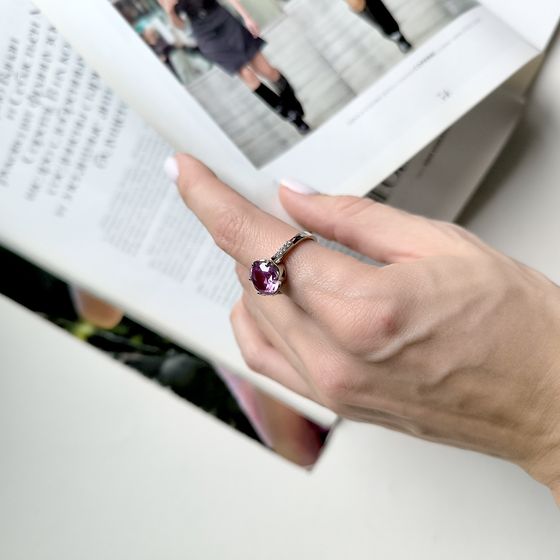 Срібна каблучка з александритом 5,022 карата