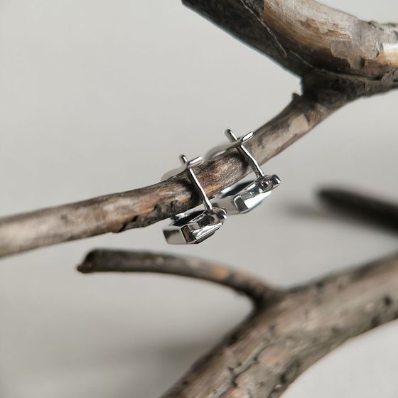 Срібні сережки із сапфіром nano 2.917ct