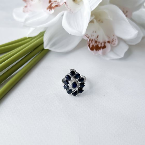 Серебряное кольцо с сапфиром 5.308ct