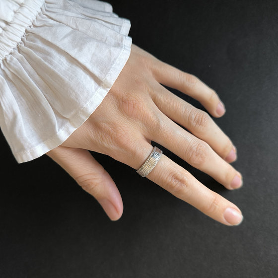 Silver ring with cubic zirconia