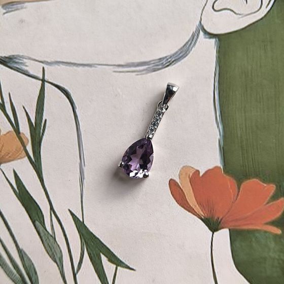 Серебряная подвеска с аметистом 1.81ct