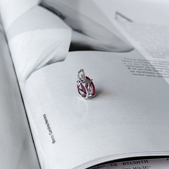 Срібна підвіска з рубіном 3,233 карата