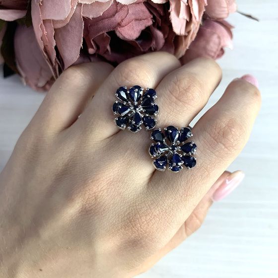 Срібні сережки з сапфіром 10,003 карат